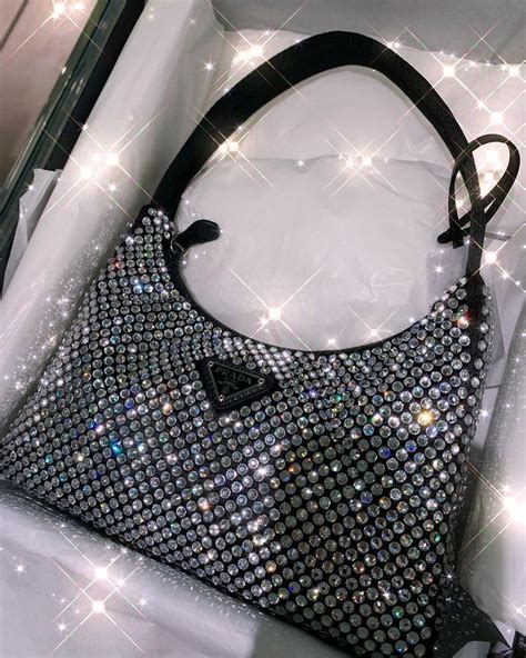 black sparkly prada bag|prada fluffy bag.